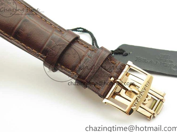 0328 Villeret 6651 RG ZF 1:1 Best Edition White Dial On Brown Leather Strap A Unique 8097